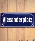 Retro Schild Alexanderplatz aus Blech. Antikes Retro Blechschild Alexanderplatz